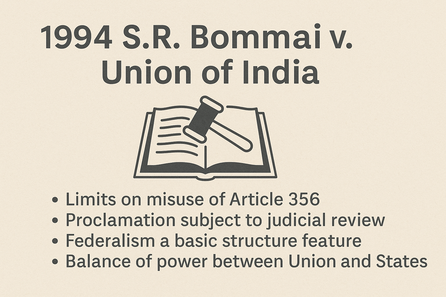S. R. Bommai v. Union of India case (1994)